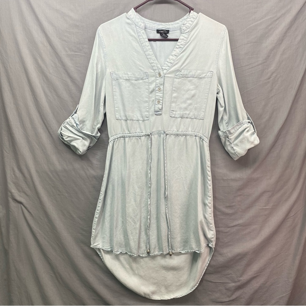 Rue 21 Tunic Dress Light‎ Blue Half Sleeve Size | S